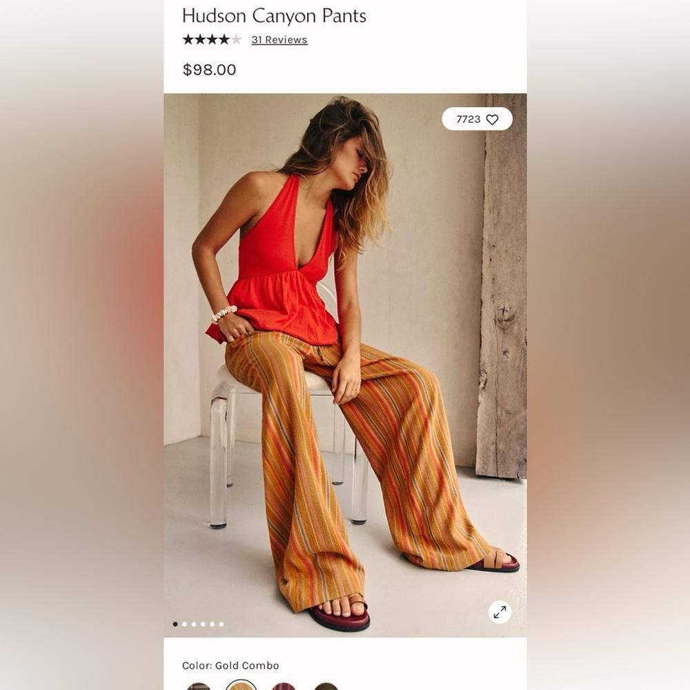 Free People Hudson Canyon Striped Pants Good Combo Combo Size M - Picture 16 of 16